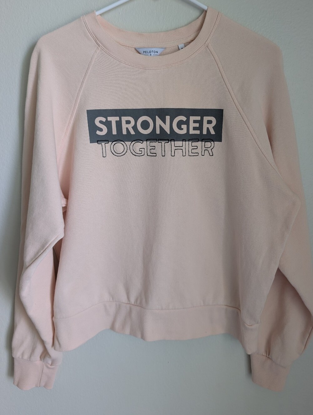🌸Peloton Stronger Together Pink Crewneck Sweatshirt Womens Size S Athleisure